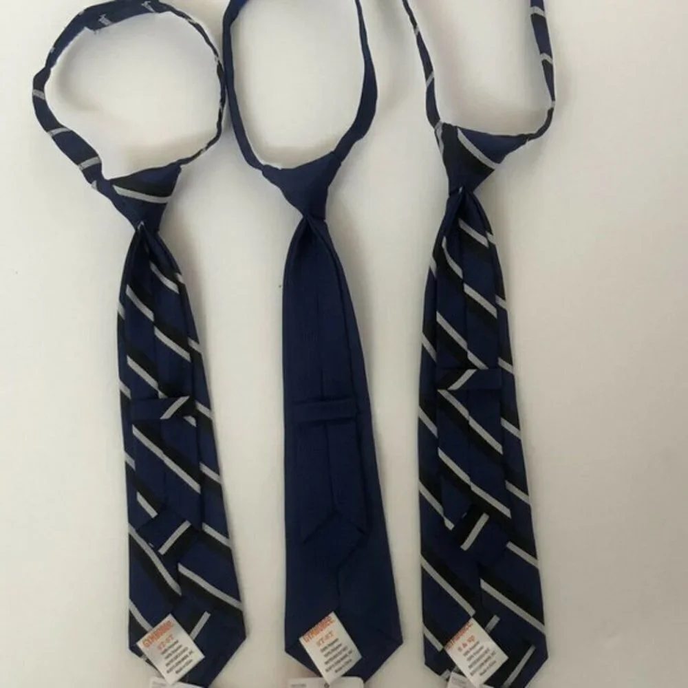 Gymboree Boys Ties Royal blue solid and striped x3
